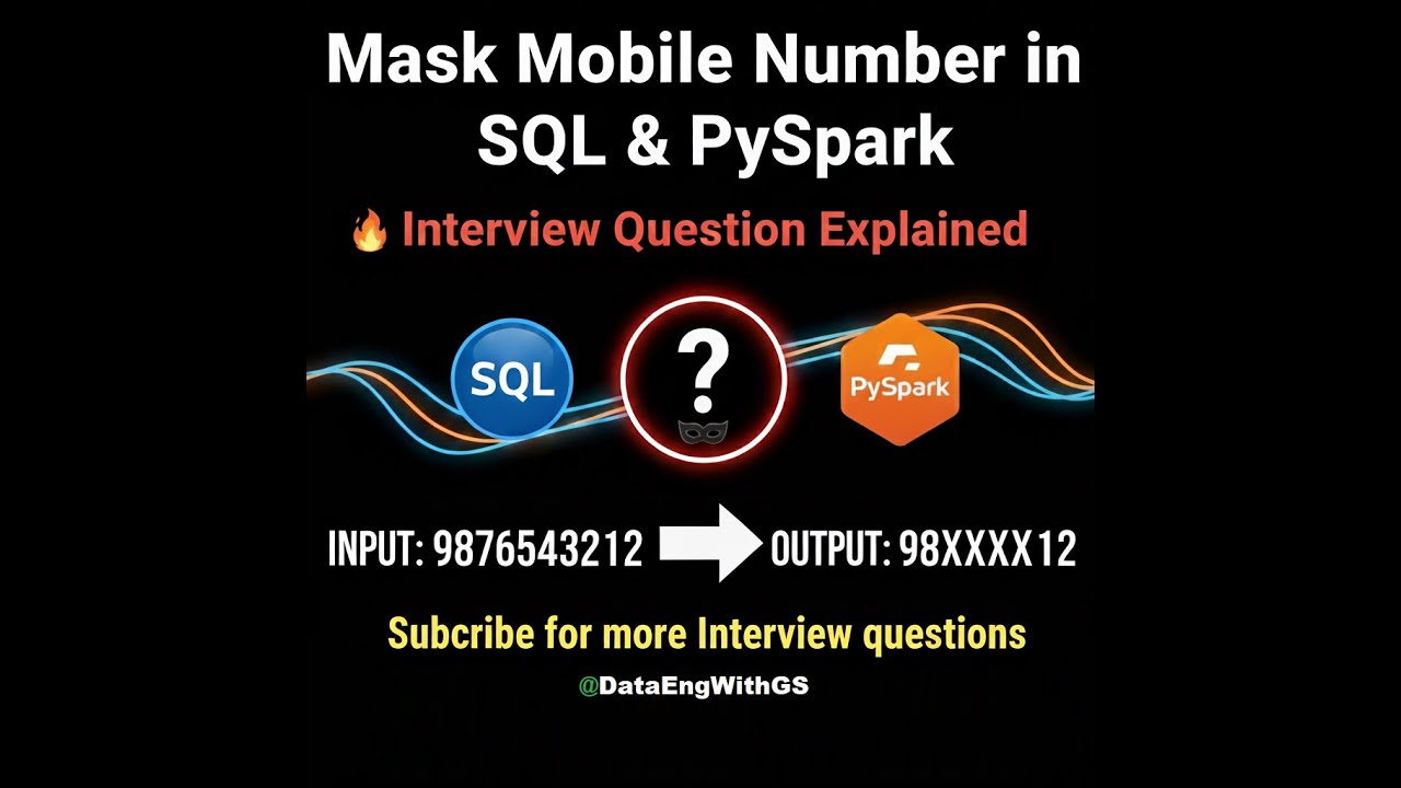 Mask Mobile Number in SQL & PySpark | Interview Question Explained 🔥