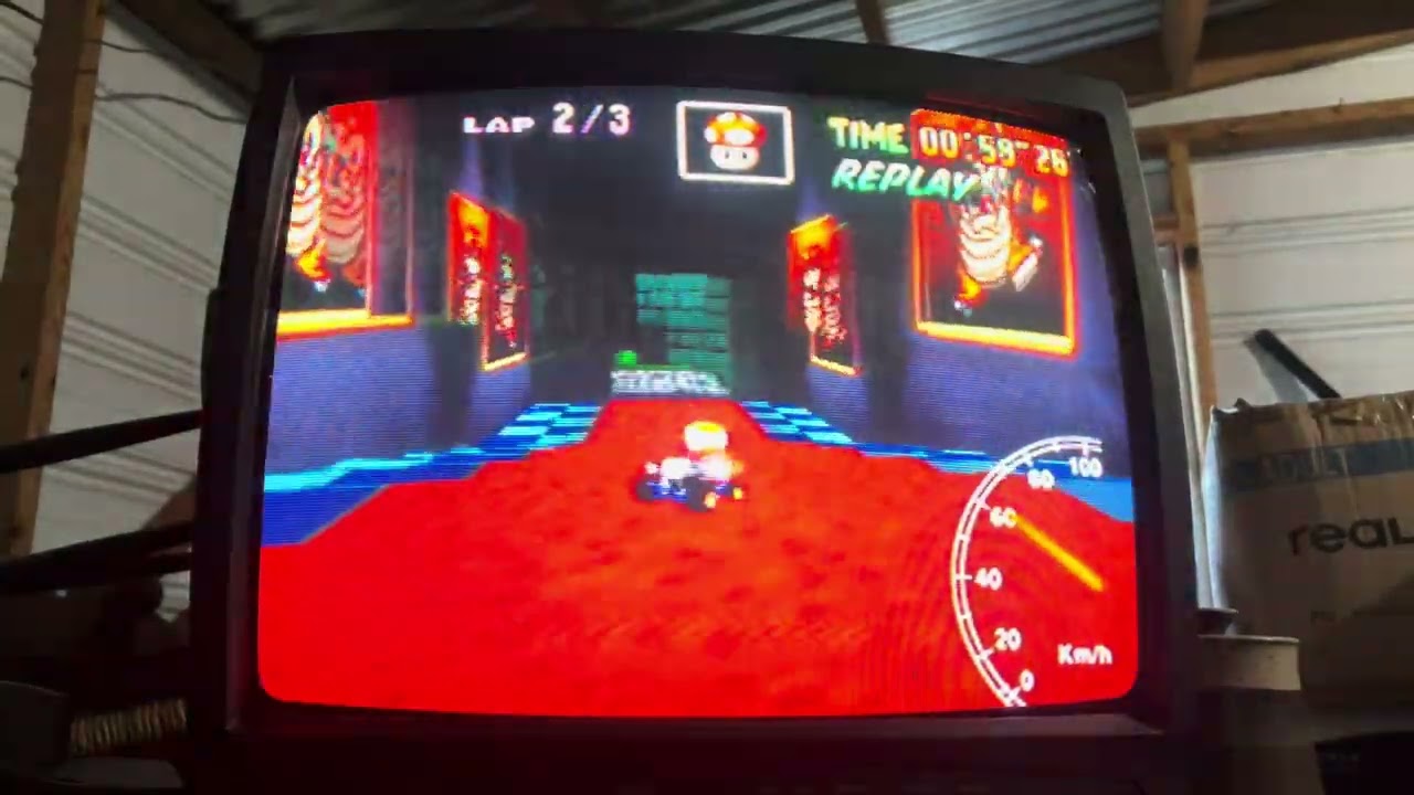 MK64 Time Trials Bowser’s Castle 1’56”92 NTSC (flash warning)