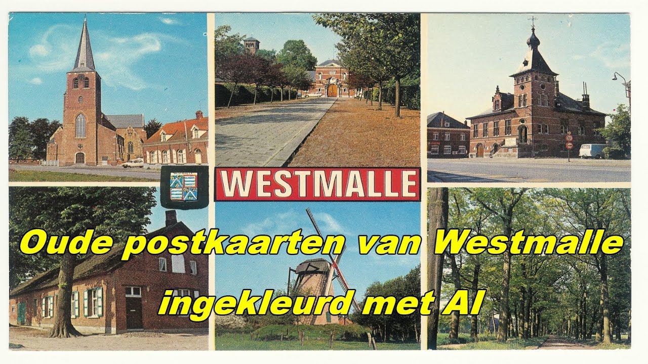 Oude postkaarten van Westmalle ingekleurd met AI.