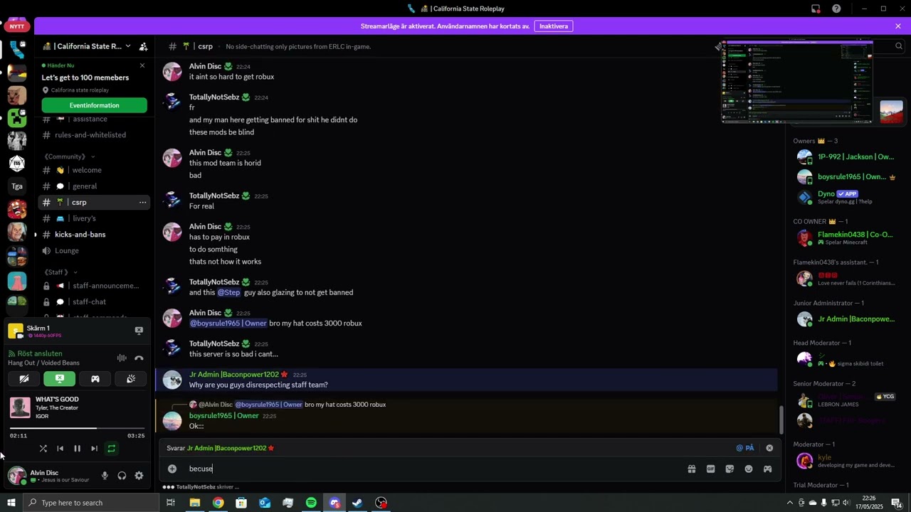 Ban Speed Run in Crapy ER:LC Server