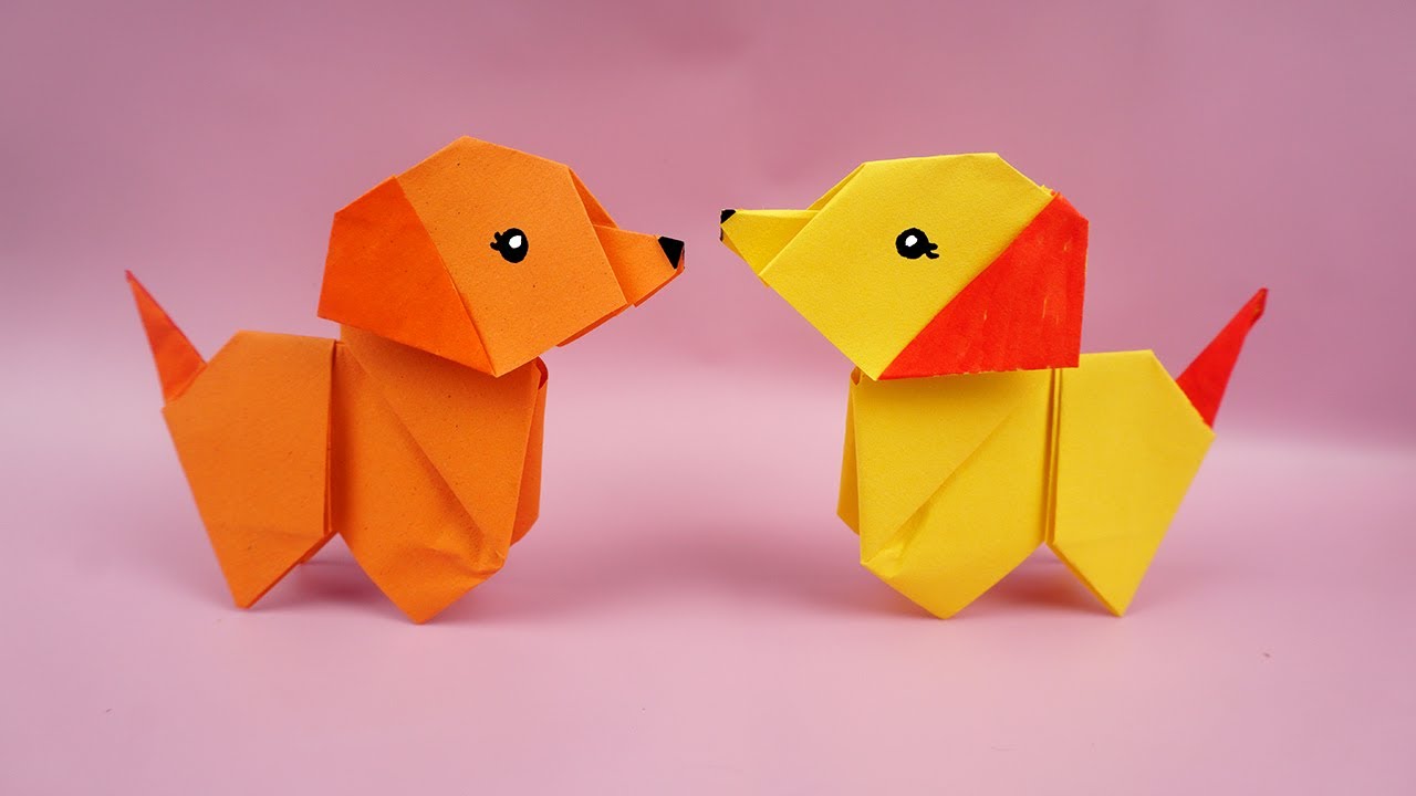Como fazer cachorro de papel / Cachorro de origami / Artesanato com Papel