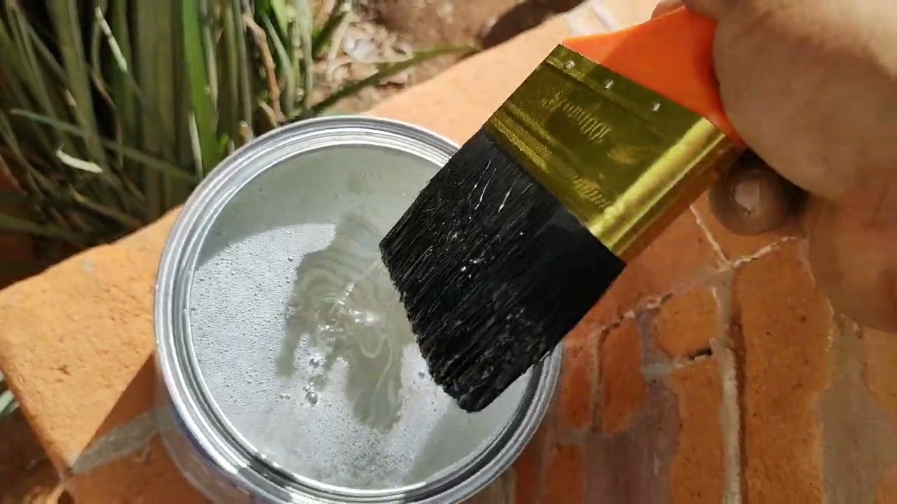acuacril// sellador acrílico transparente para la superficie// así se aplica a las paredes ladrillos