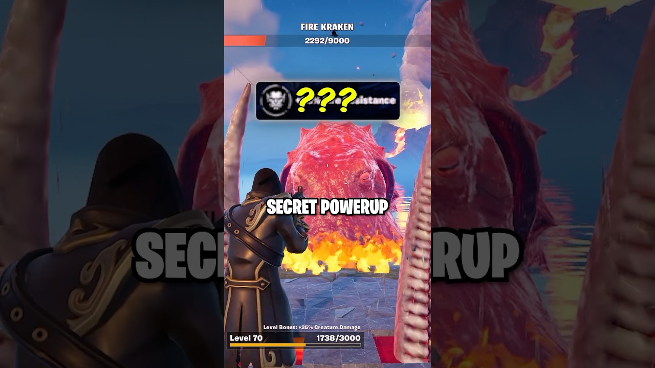 You&rsquo;ll NEVER beat the Fire Kraken without this Secret Powerup! 👀🤫#fortnite #krakenbossfight #viral
