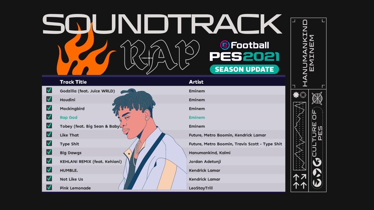 RAP Soundtrack For PES 2017 & PES 2021 (COMPATIBLE FL 2024)