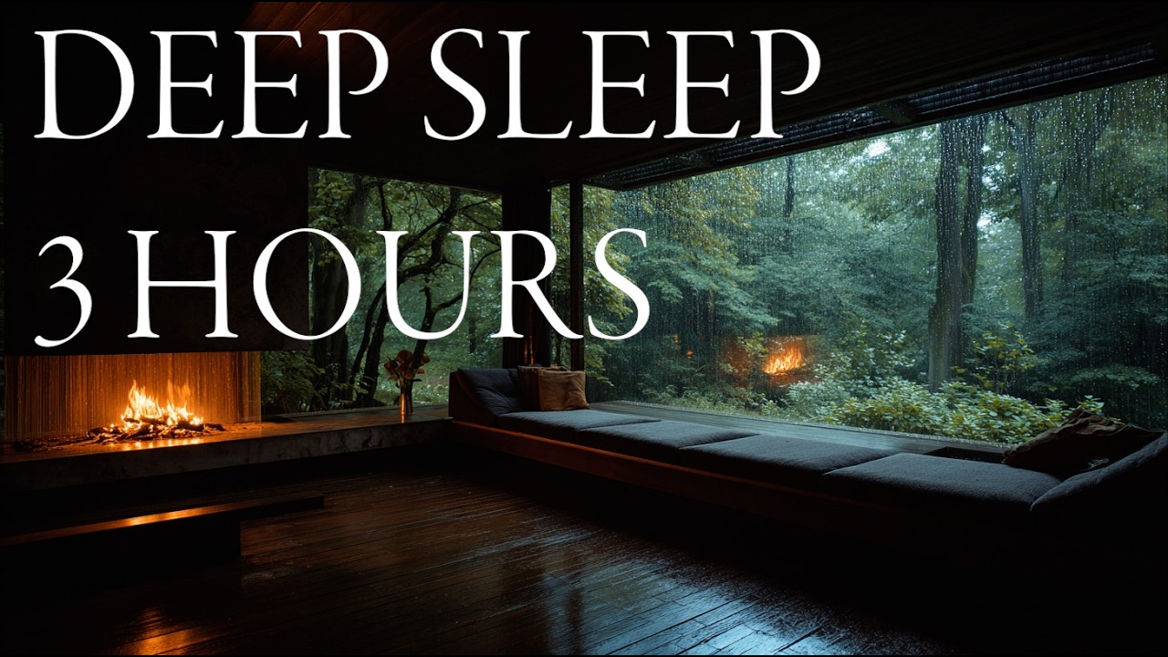 Stormy Night in the Forest 🔥 Sleep BGM | Cozy Lodge Ambient for Deep Rest