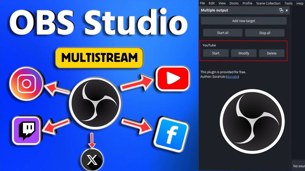 How To Multi Stream with OBS Studio (FREE) | 3 Ways