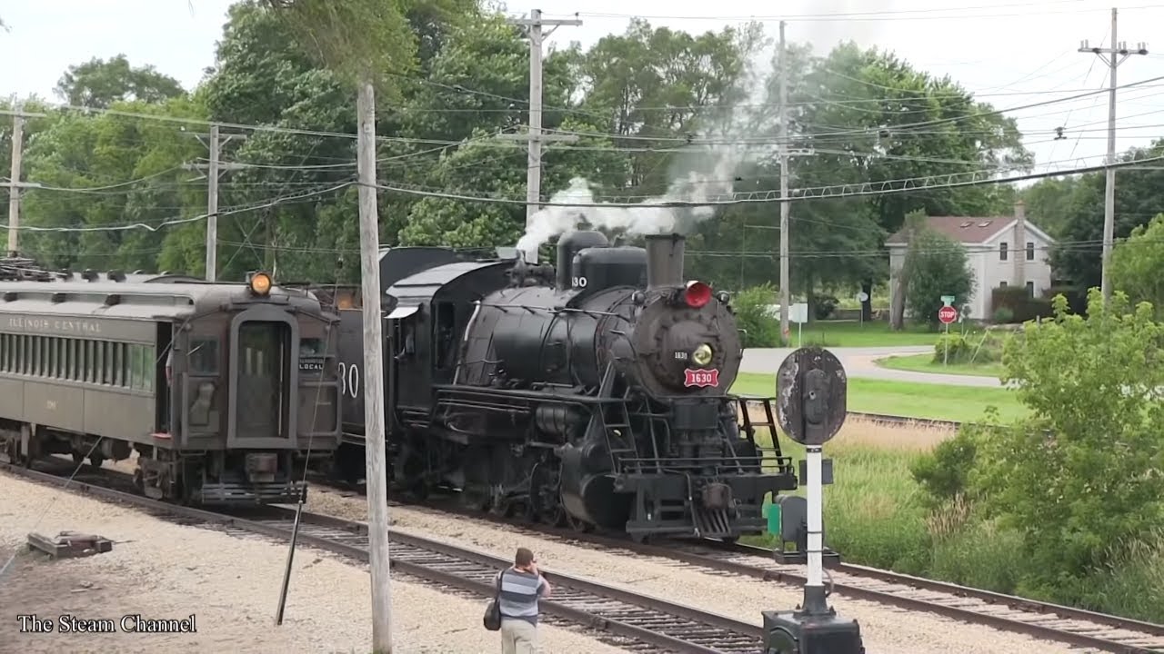 Illinois Railway Museum: Steam Rail Traffic With Frisco 1630 IRM Steam
