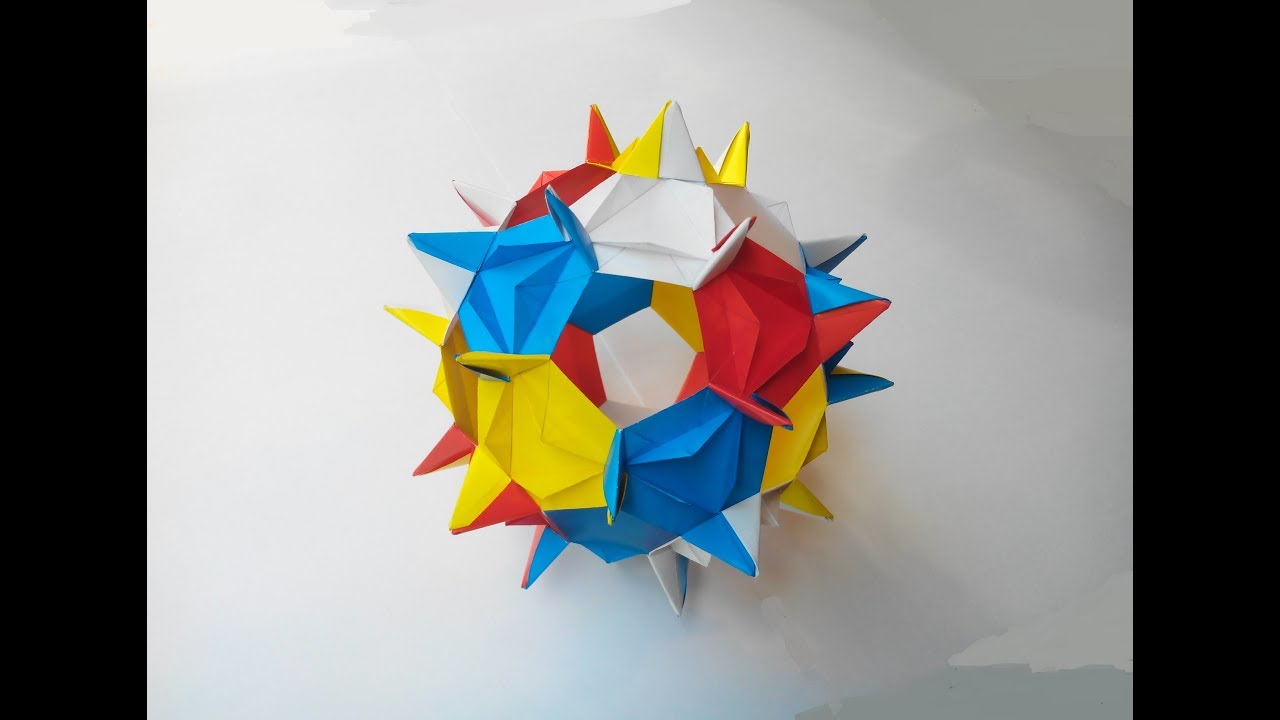 Кусудама Роза шиповника оригами (Алексей Жигулёв), Kusudama Rosea rosehip rose