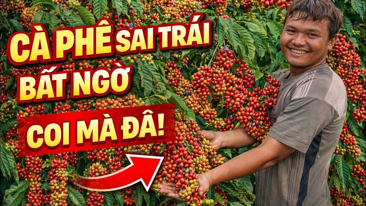 Vườn cà phê sai trái bất ngờ, coi mà đã con mắt