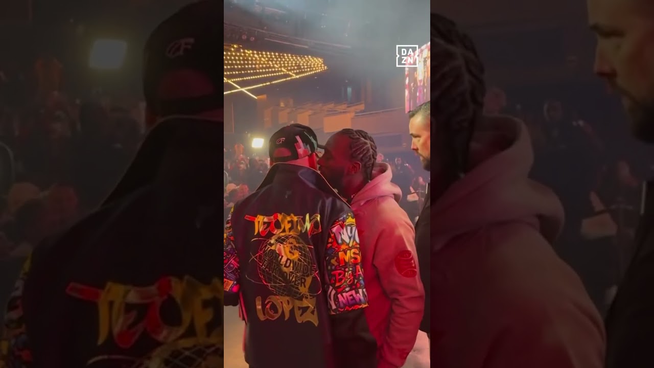 Teofimo Lopez Sr and Terence Crawford exchange HEATED words at Teo vs Shakur weigh-in