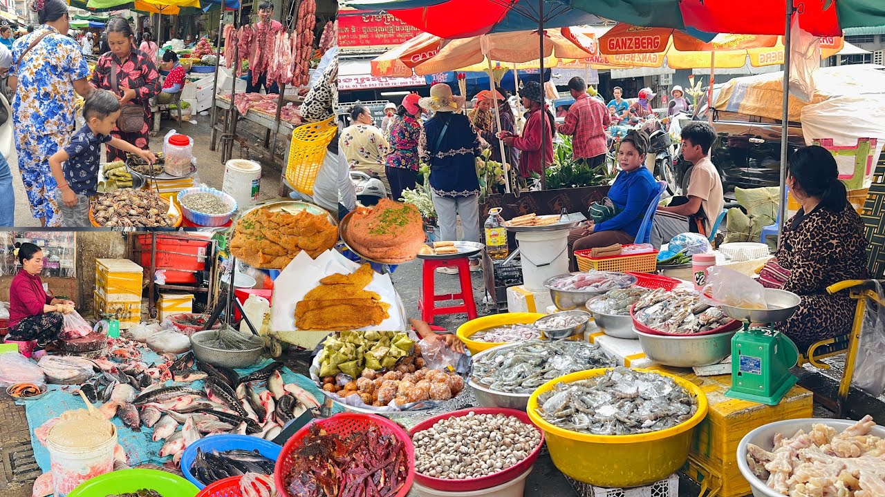 The Best Biggest Wholesale Fish Market 24 Hours - Cheap Breakfast, Lunch, Fruits, Vegetables, Meats 