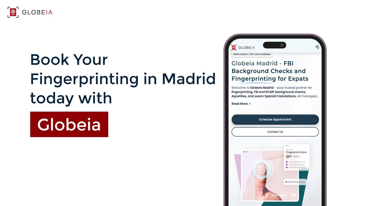 Fingerprinting Service in Madrid | FBI Check | RCMP Check | Apostille | Background Check Service
