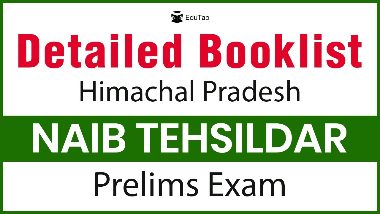 Important Books for Naib Tehsildar | Booklist for HP NT Exam | Sources for Naib Tehsildar | HPPSC