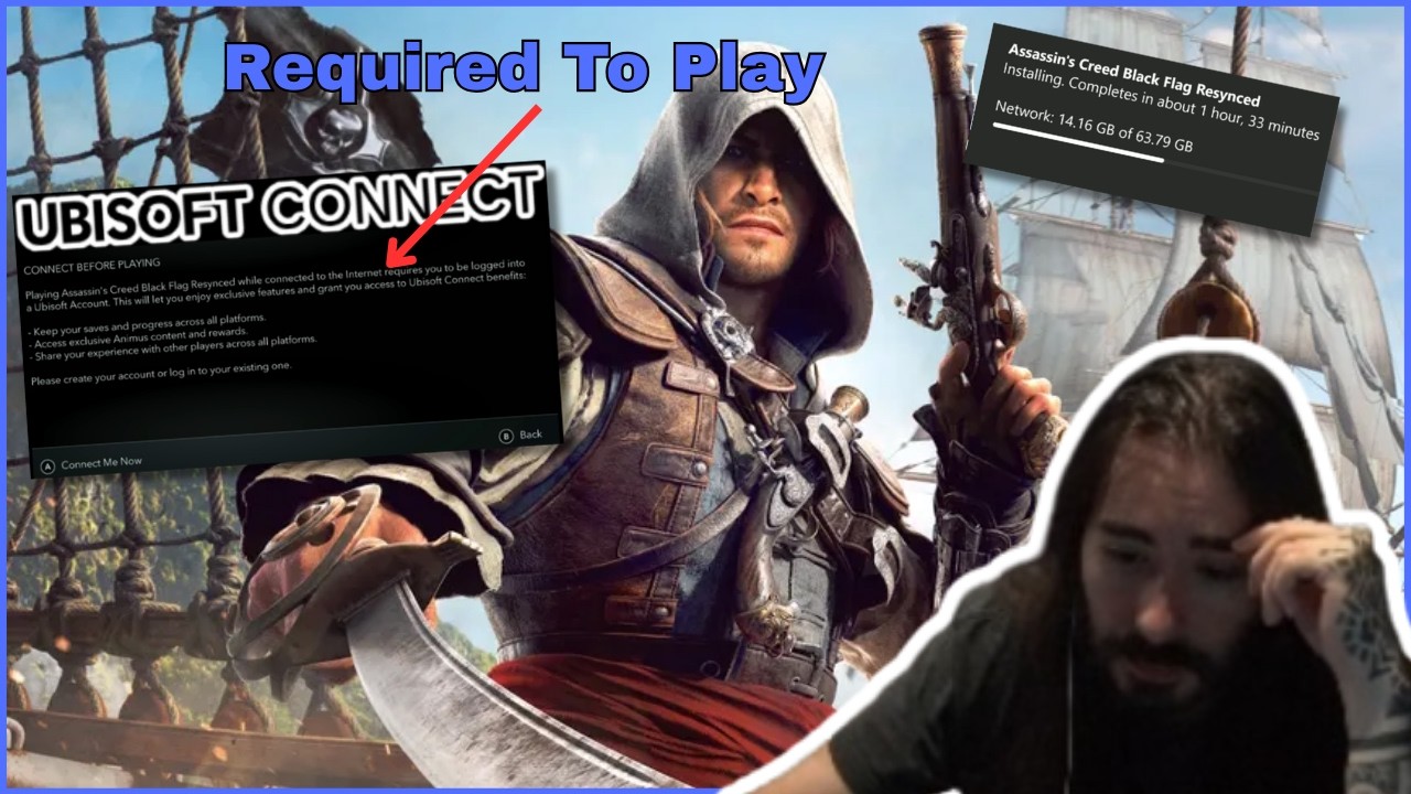 Чарли пытается поиграть в Assassin's Creed Black Flag Resynced на Xbox в 2026 году | MoistCr1TiKaL