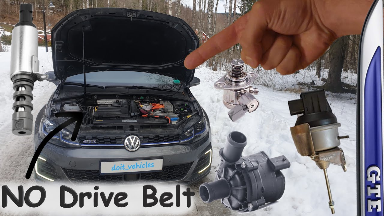 Volkswagen GTE Hybrid — Расположение компонентов двигателя — 1.4 TSI