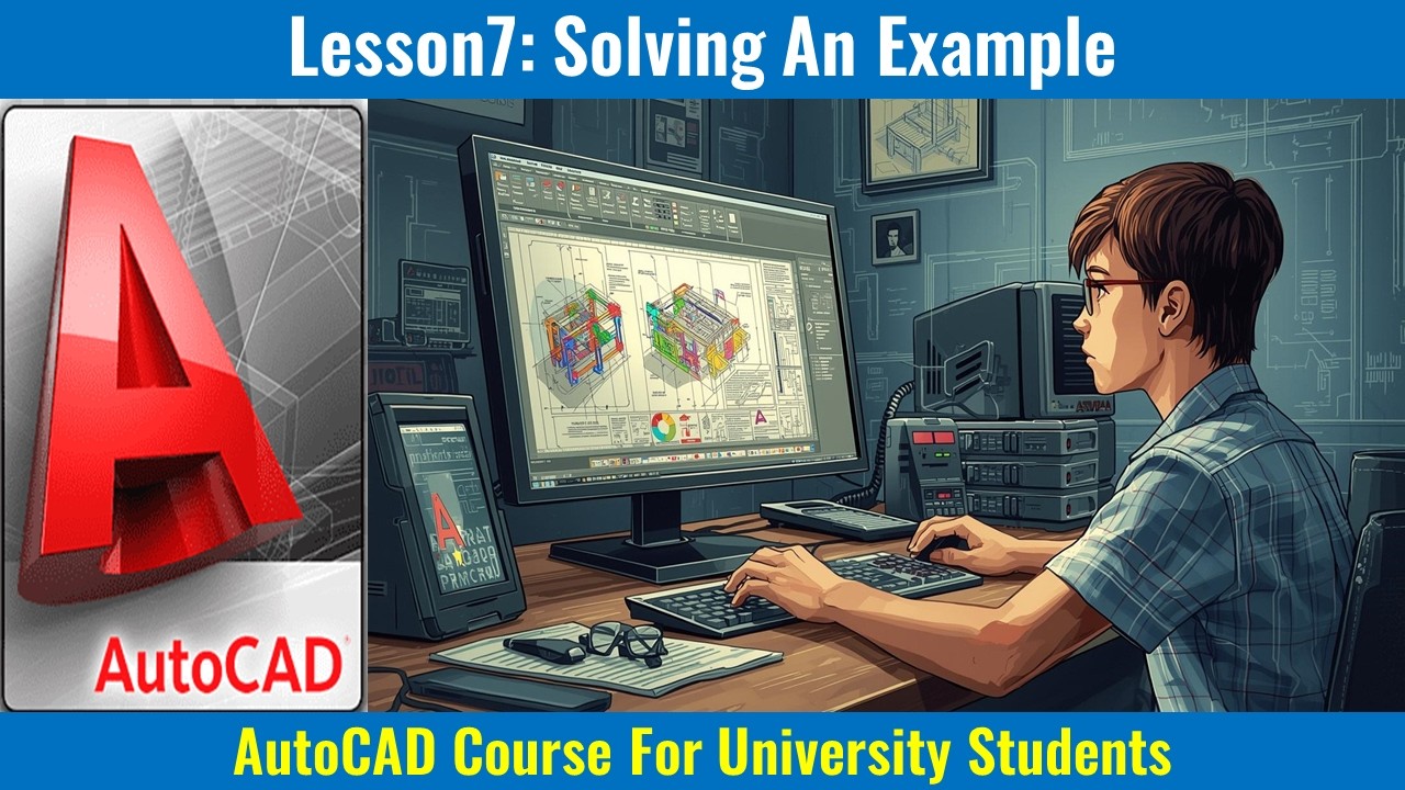 Lesson 7: Solving An Example || AutoCAD for Beginners || AutoCAD For University Students