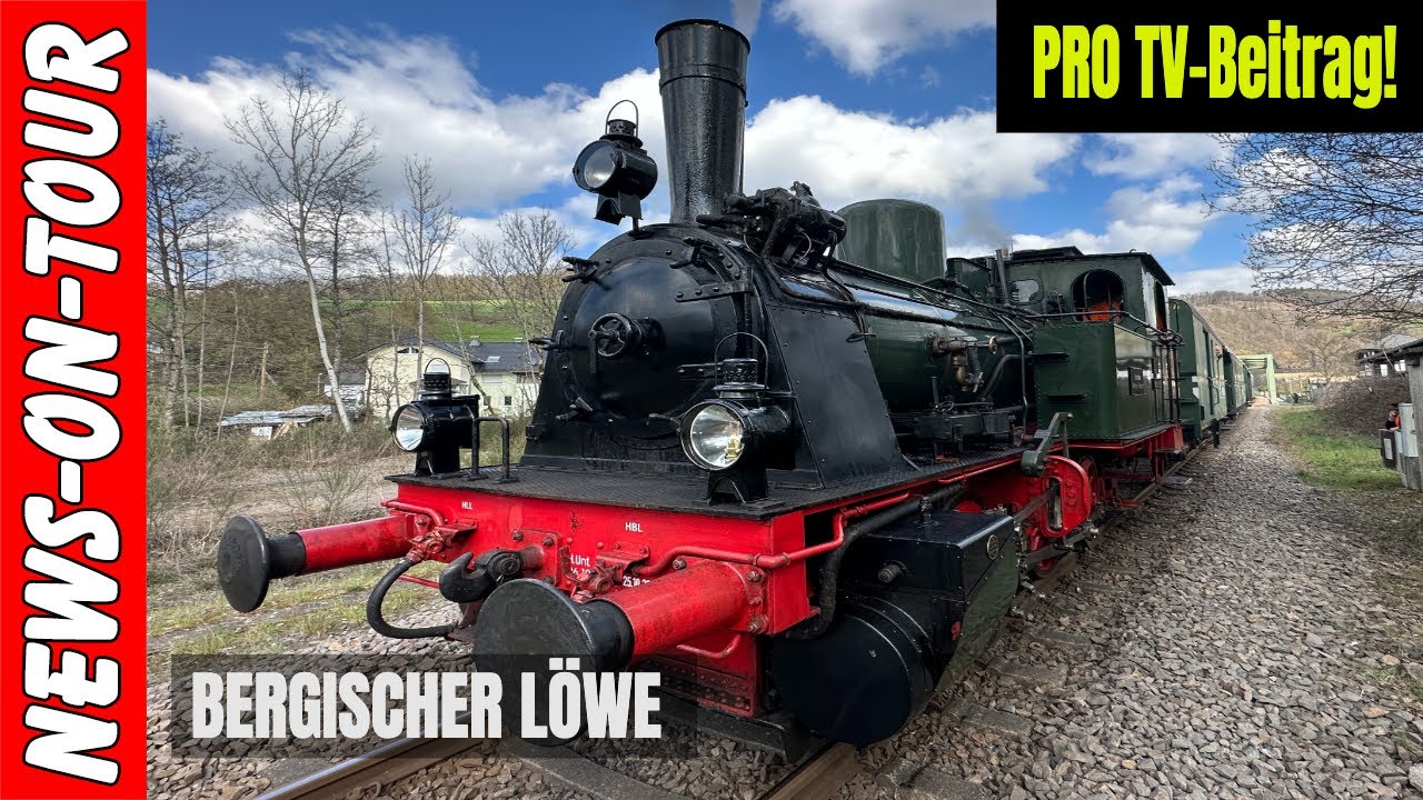Bergischer Löwe-поездка на паровозе на паровозе Waldbröl через и...