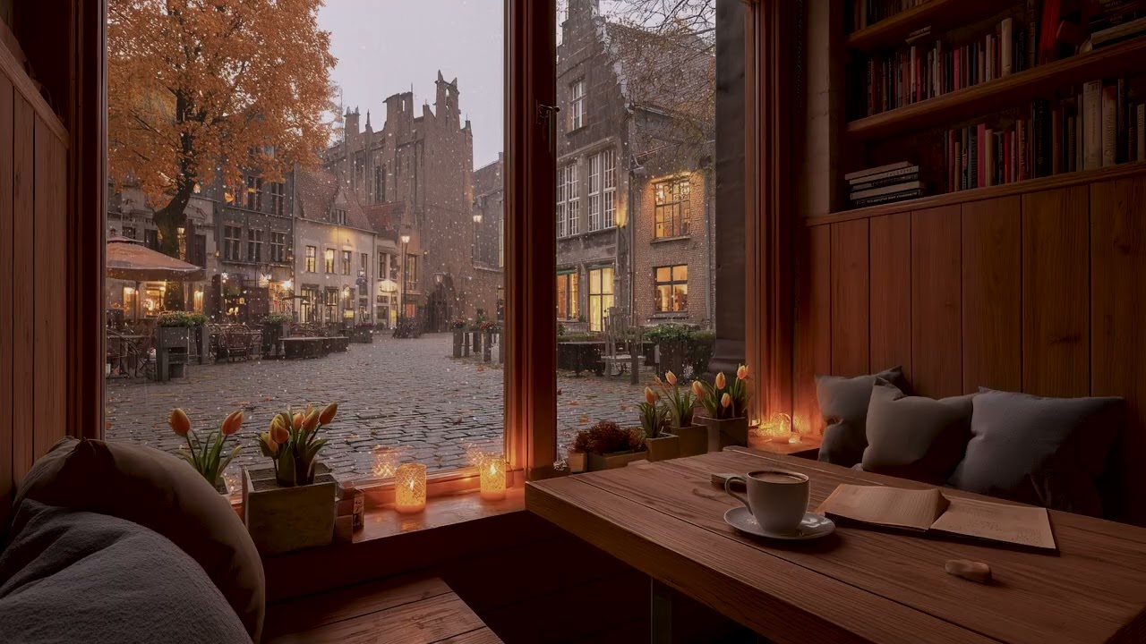 Peaceful Evening at the Rainy Café ☕ Smooth Jazz Piano for Relax & Work