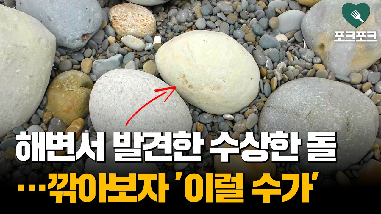 해변서 발견한 수상한 돌&middot;&middot;&middot;깎아보자 '이럴 수가'