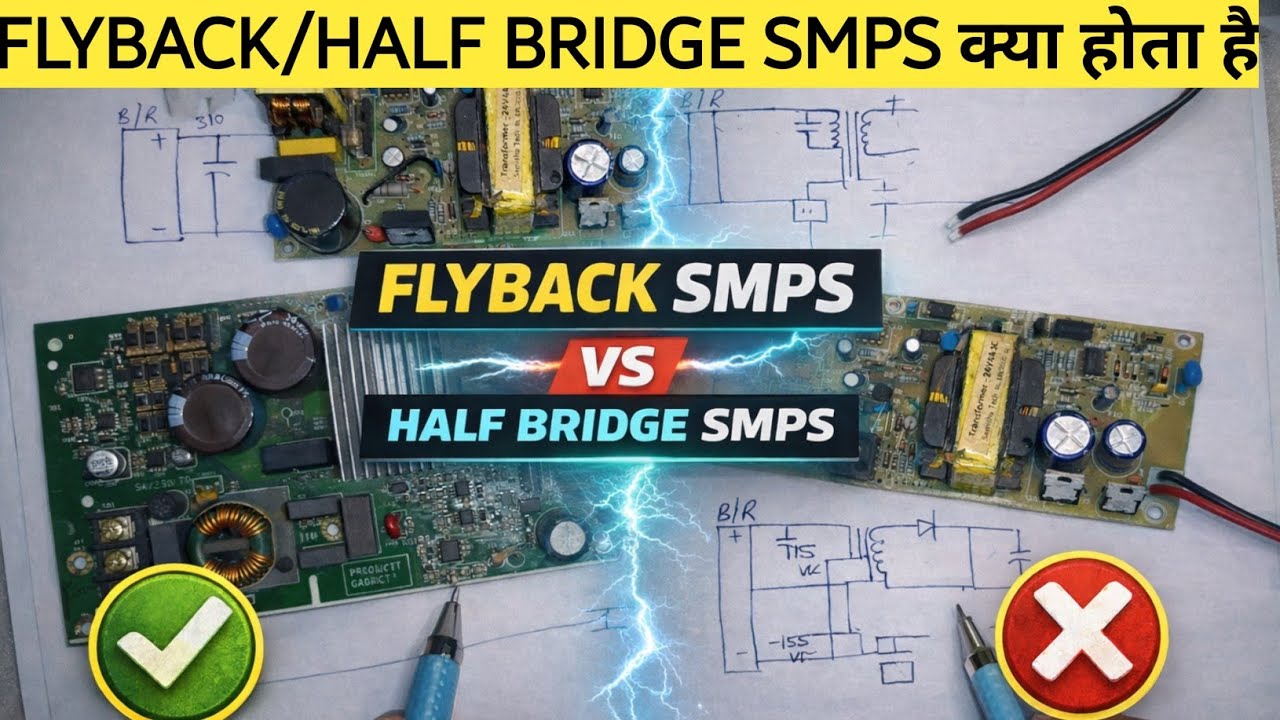 {38} हाफ ब्रिज SMPS कैसे काम करता है? | फ्लाइबैक से बेहतर क्यों है