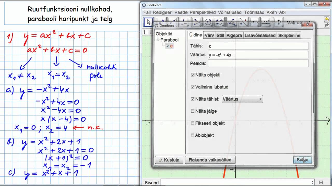 Ruutfunktsioon y = ax² + bx + c