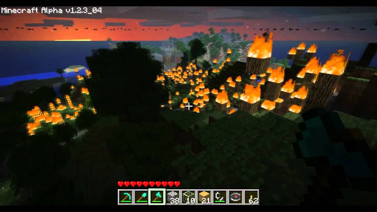 huge minecraft forest fire