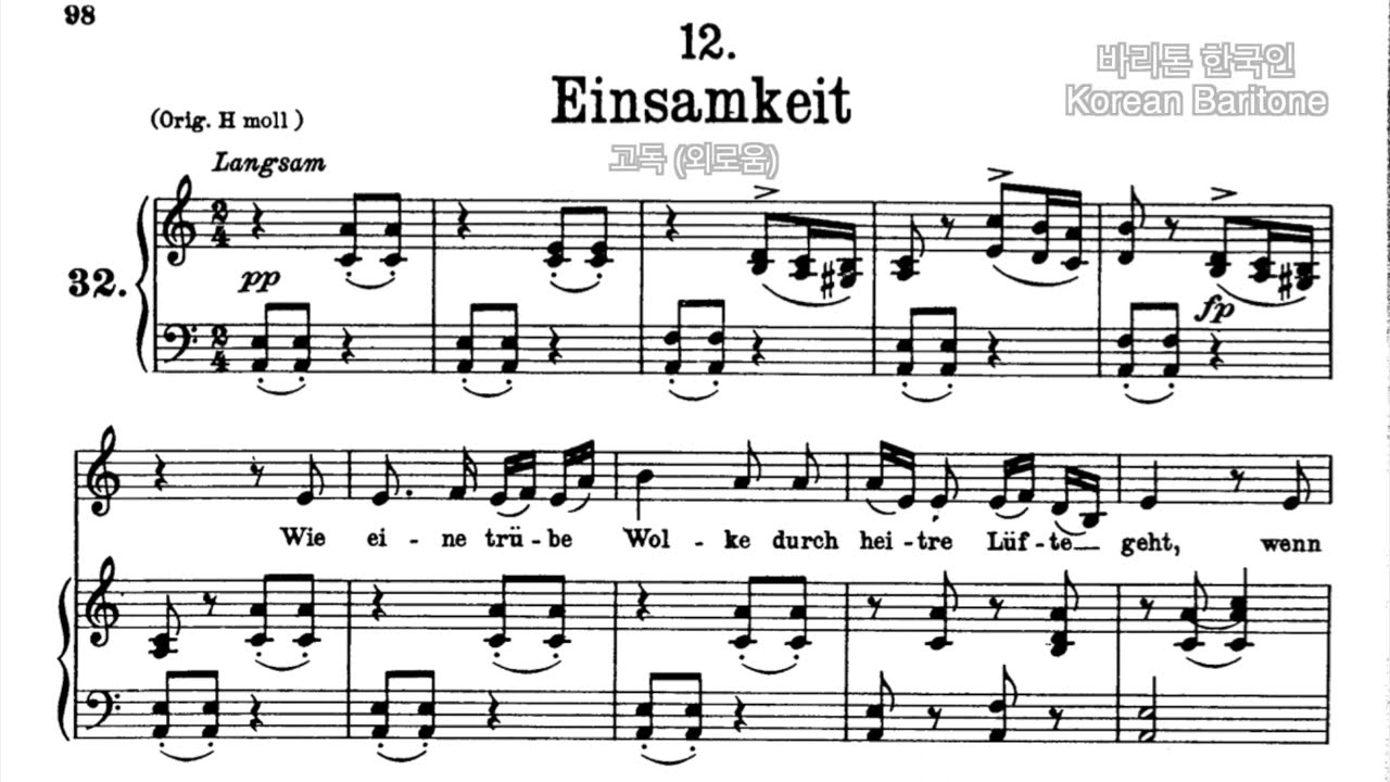 Winterreise, D. 911: No.12, Einsamkeit 슈베르트 겨울나그네 12번 고독(외로움)