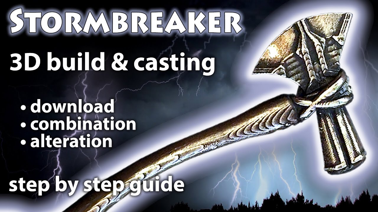 Thor's STORMBREAKER bronze casting. 3d build & bronze cast with FREE downloads & Software- by VOGMAN