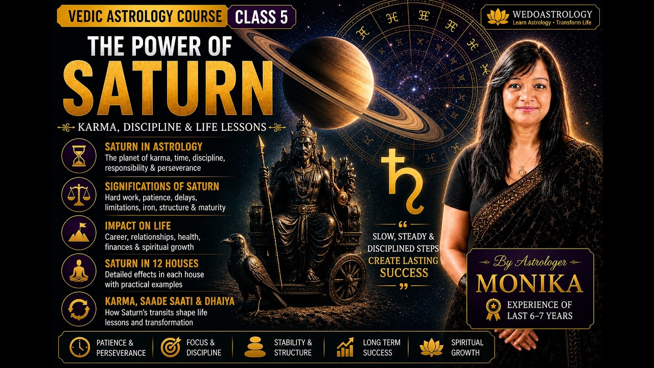 🪐 Vedic Astrology Course &ndash;Saturn Explained | Karma, Discipline & Life Lessons | By Astrologer Monika