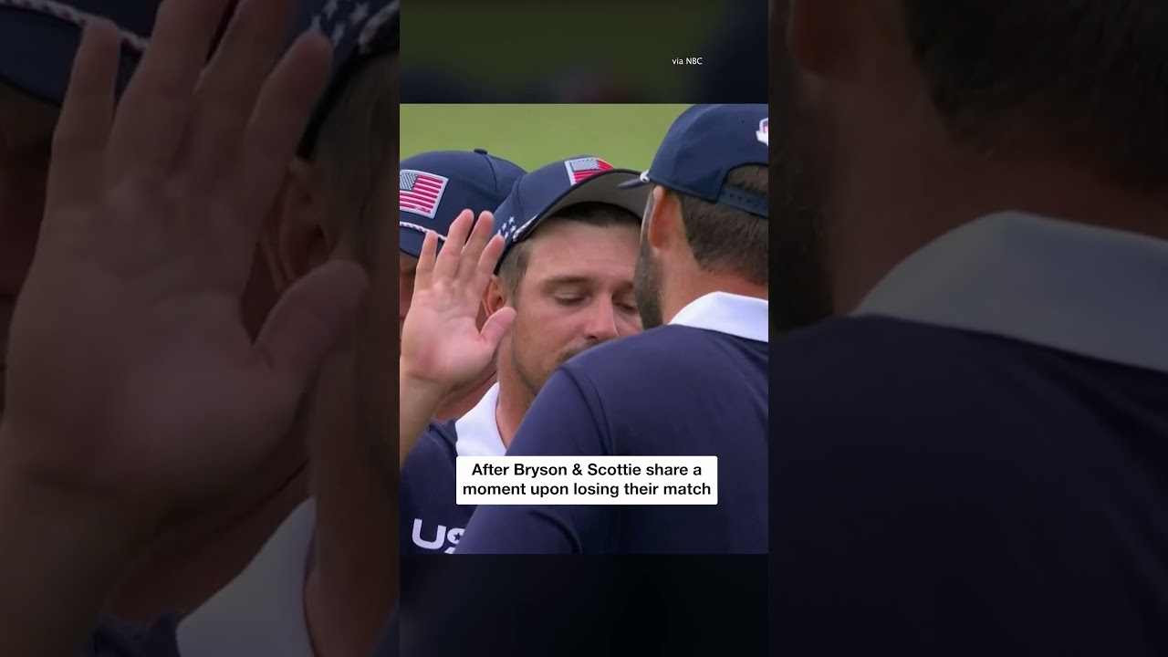 Great sportsmanship from Bryson and Scottie #shorts #golf #rydercup