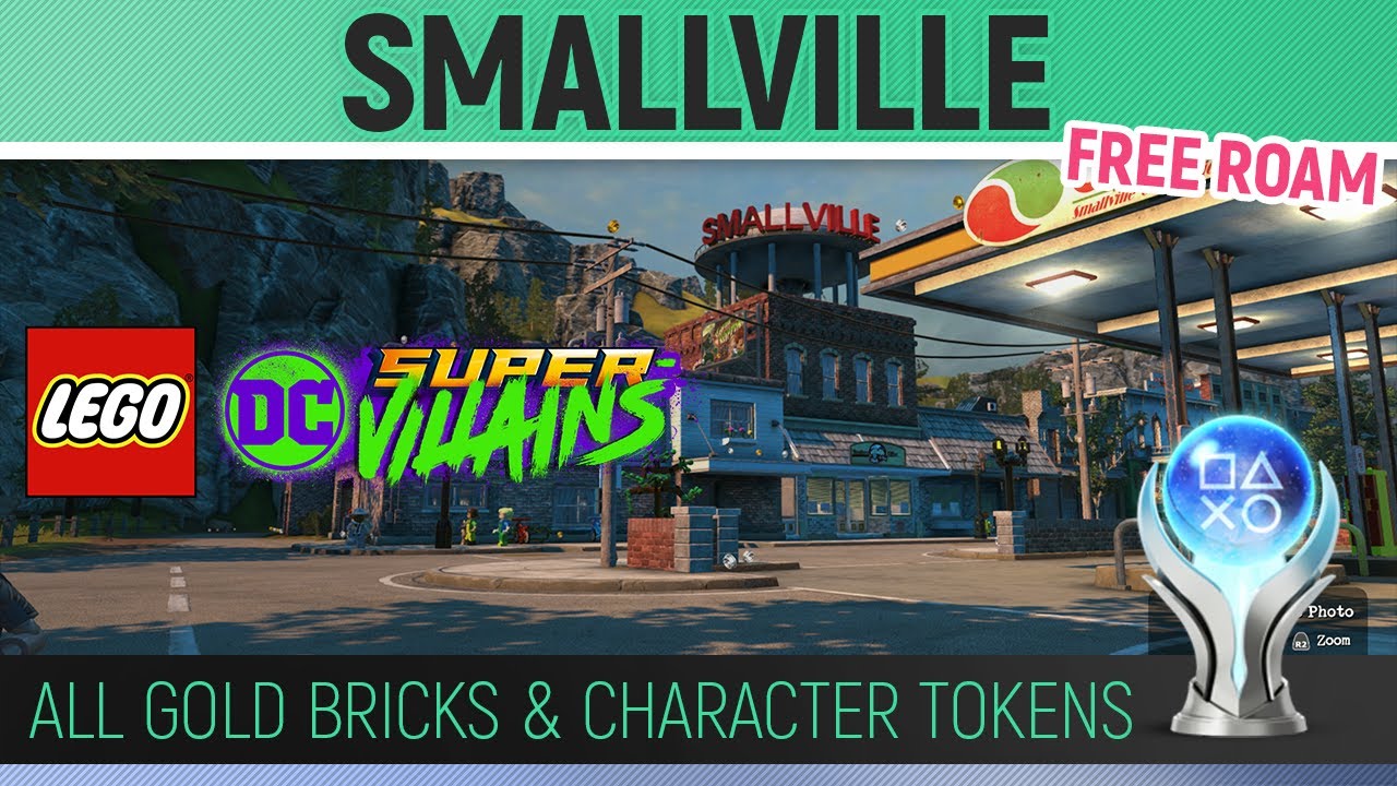 LEGO DC Super-Villains - All Gold Bricks & Tokens - Smallville 🏆 All Collectibles (Free Roam)
