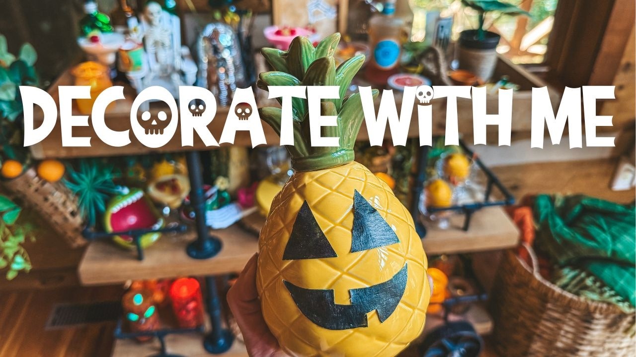 Decorate with me 👻🍍 Summerween Bar Cart & Movie Day