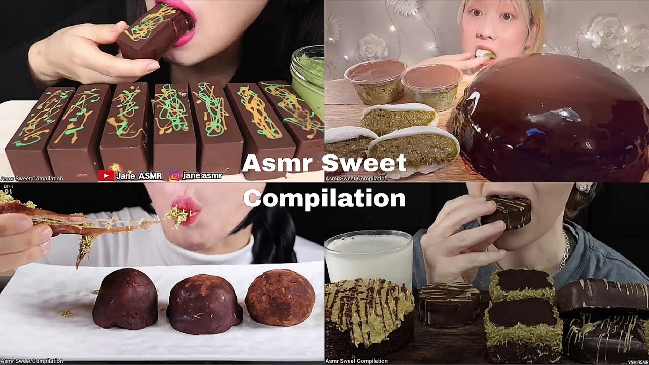ASMR PISTACHIO KUNAFA CHOCOLATE Desserts Compilation | No Talking | Only Bits | Mukbang | ASMR Food
