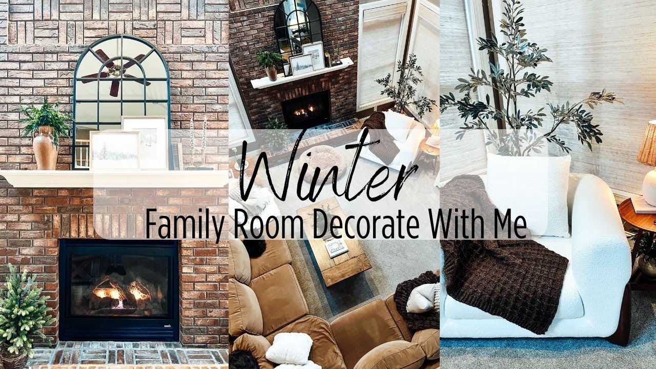 *NEW* COZY WINTER DECORATE WITH ME | SIMPLE AND COZY WINTER FAMILY ROOM DECOR