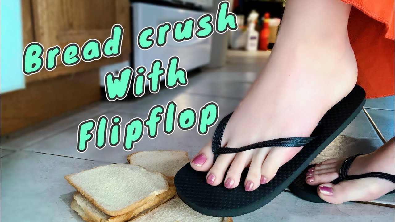 ASMR | Bread crush with flipflop