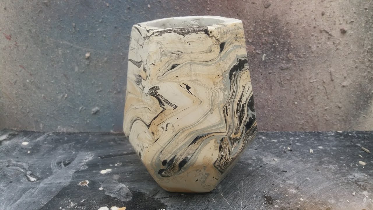 como fazer vasos de cimento/gesso para suculentas, vasinho geométrico M14