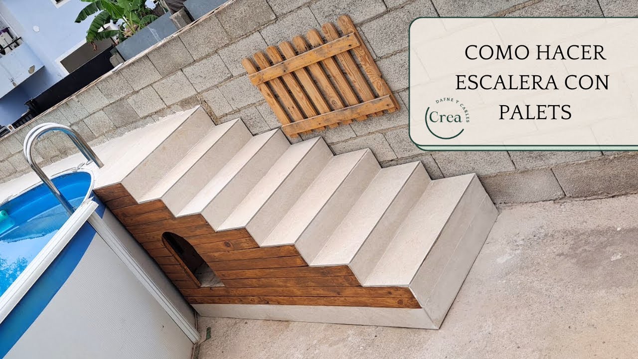 Como hacer unas escaleras | DIY | Tutorial con palets y baldosas