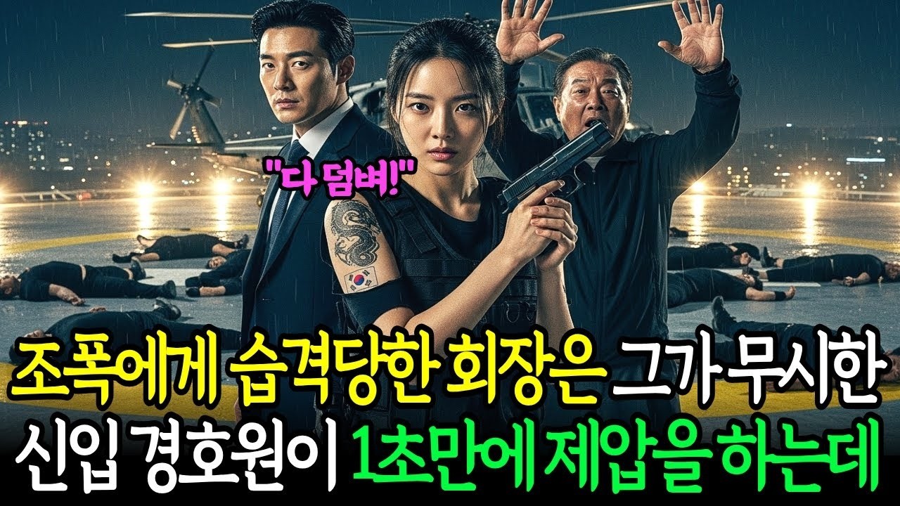 폭에게 공격당한 회장은 그가 깔보던 신입 여자 경호원이 조폭들을 1초만에 제압하는 순간     노후이야기 여자경호원