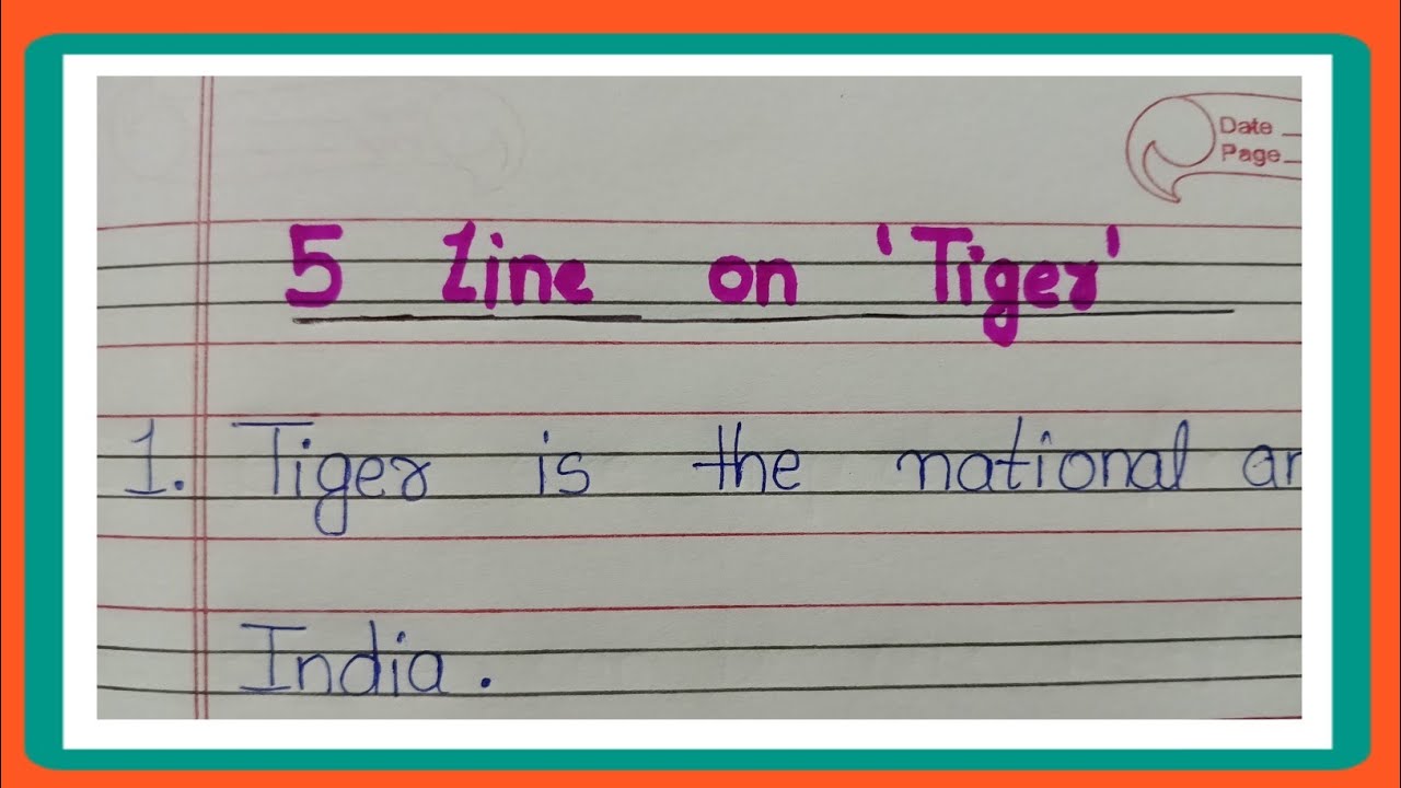 5 Line On Tiger/ Few Lines On Tiger/ Essay On Tiger/Essay Writing In English