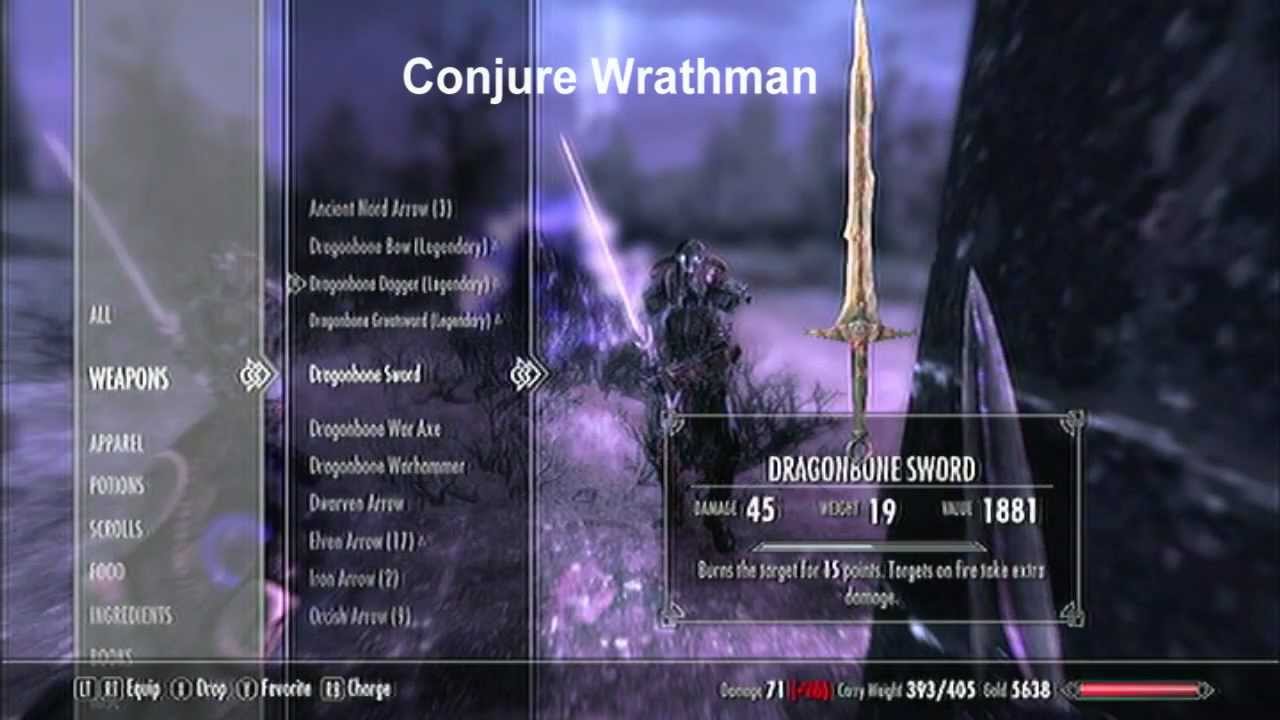 SKYRIM DAWNGUARD DLC: CONJURE MISTMAN AND WRATHMAN