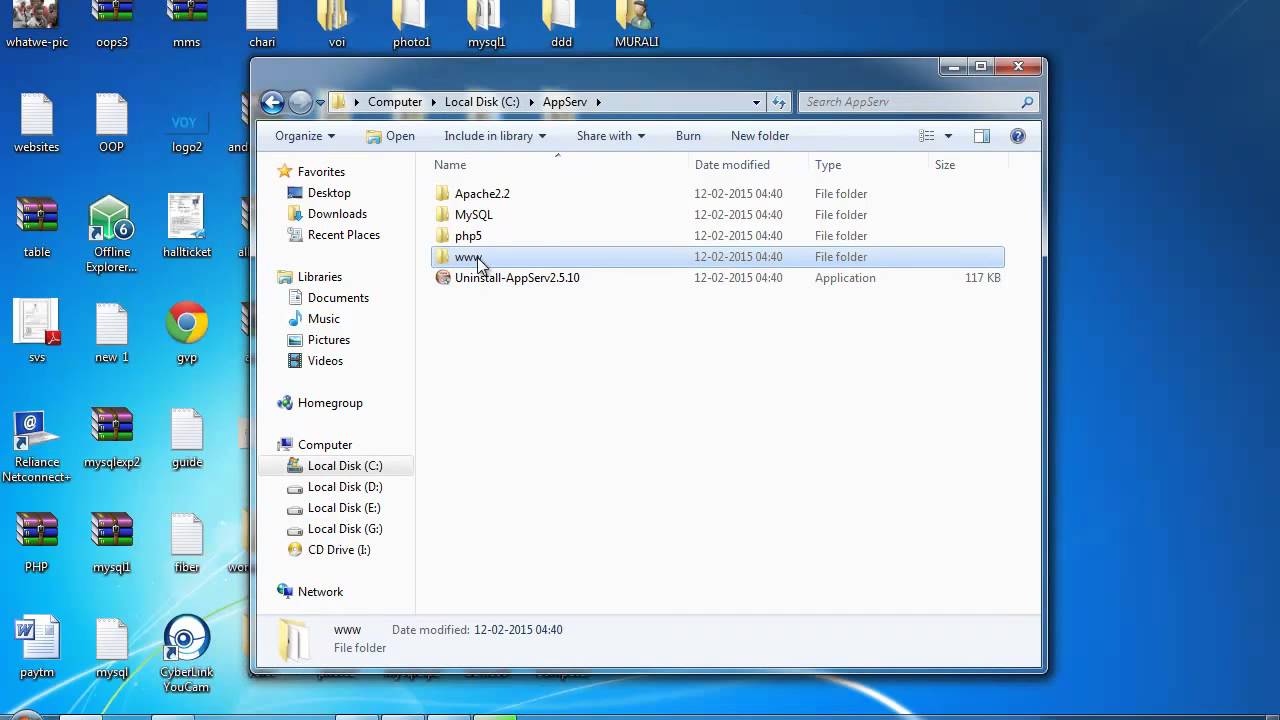installing appserv software, how to install appserv, installation appserv