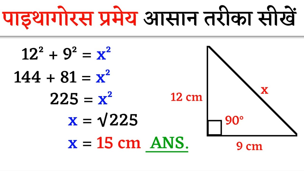 पाइथागोरस प्रमेय ✅ pythagoras pramey kya hai | Pythagoras theorem | #pythagoras_theorem | Jk Campus 