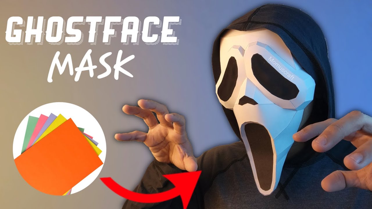 How to make a Ghostface Mask out of Paper - DIY Ghostface Costume