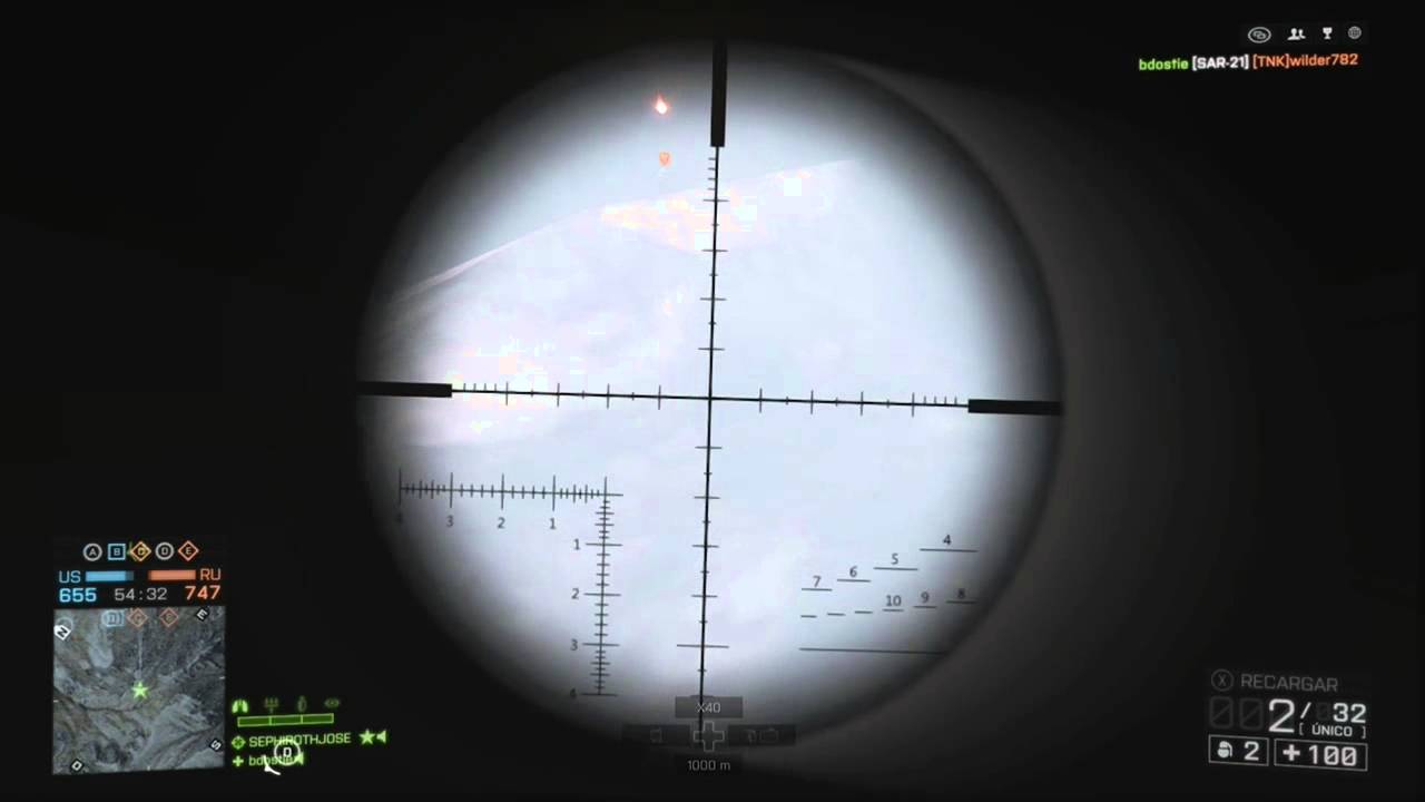 Battlefield 4 Long Long Long Range Kill SSR-61 SEPHIROTHJOSE