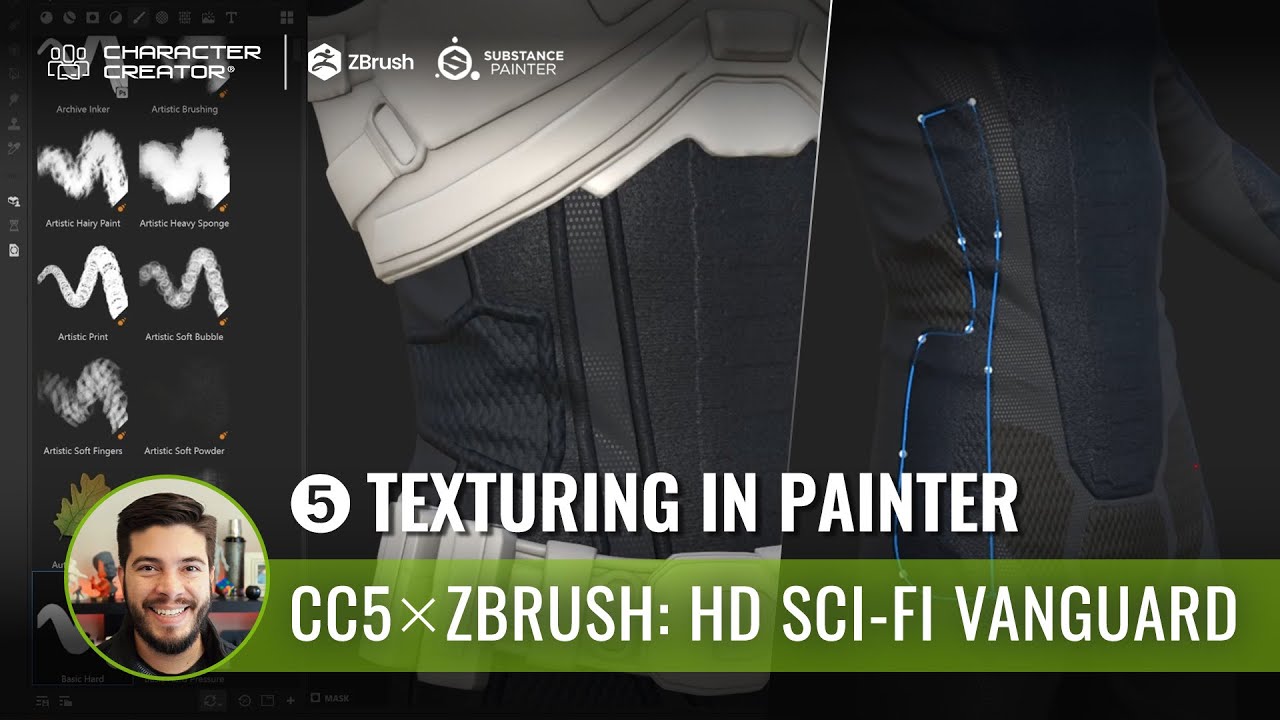 Texturing the Character in Substance Painter | Create a HD Sci-Fi Vanguard with CC5 & ZBrush (5/7)