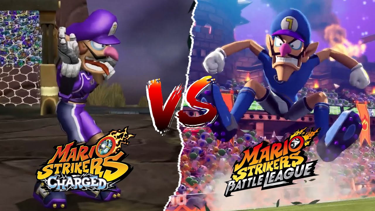 Waluigi LOSE ANIMATION COMPARISON - Mario Strikers Charged VS Mario Strikers Battle League 4K 60FPS
