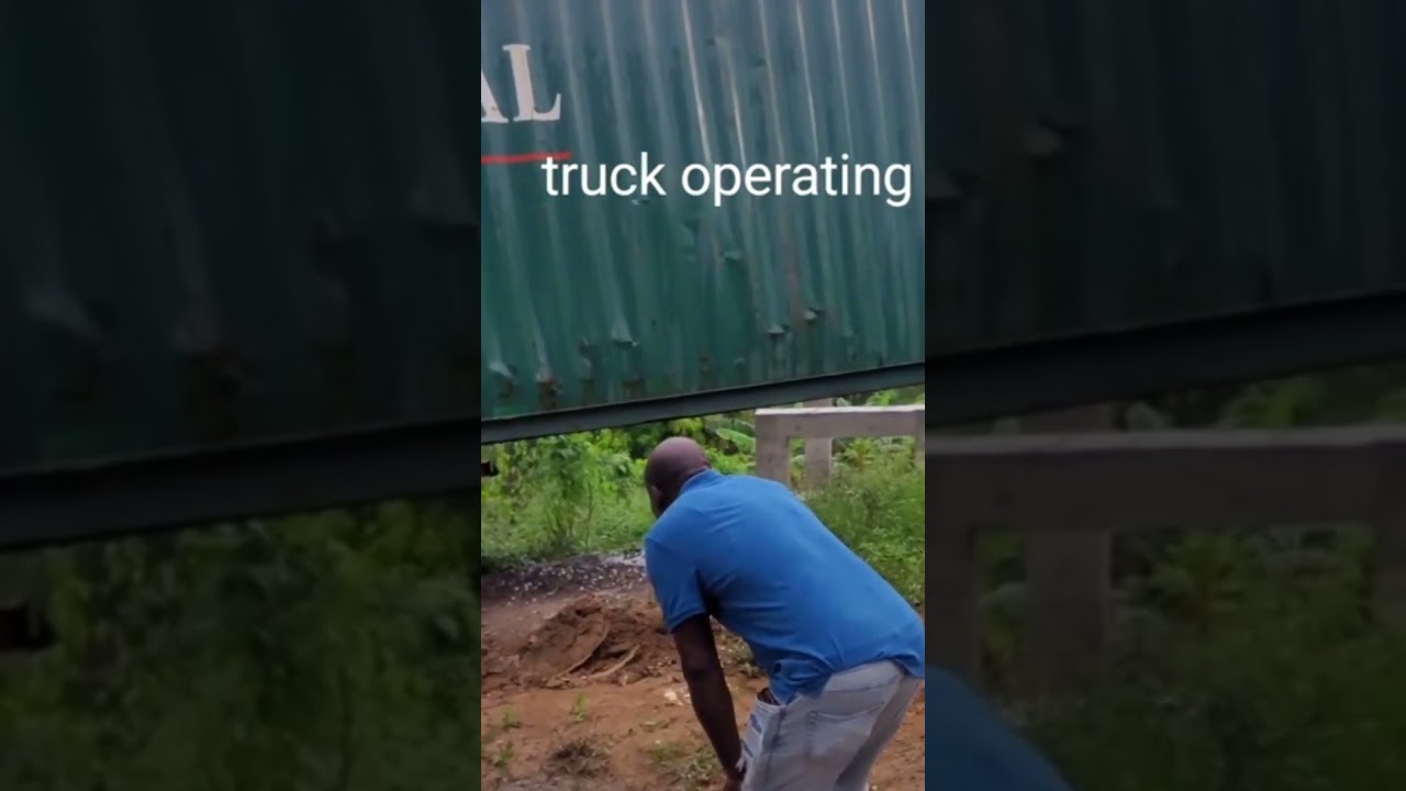 offloading container in a tight spot #automobile