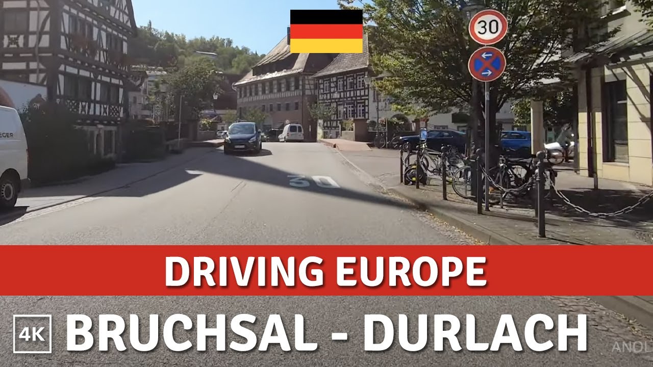 Driving in Europe / Germany 🇩🇪 [4K] Bruchsal - Durlach