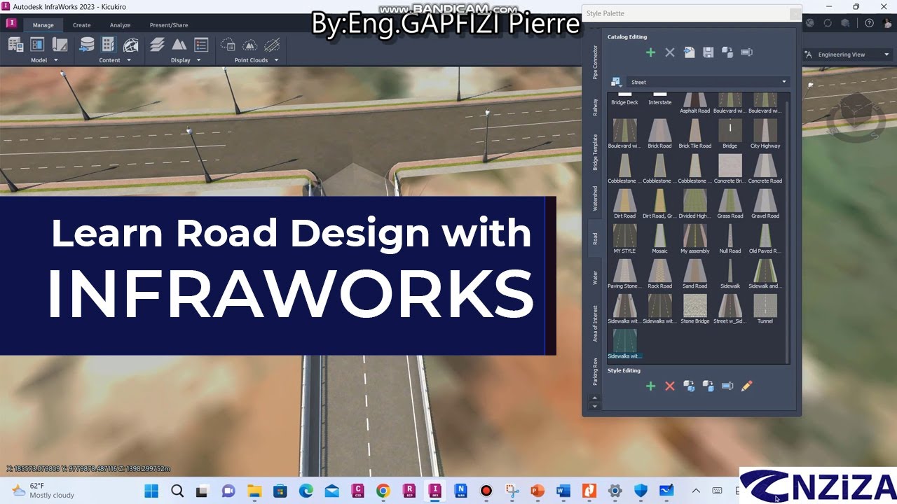 Road infrastructure design with Autodesk InfraWorks 2023 using road planning tool