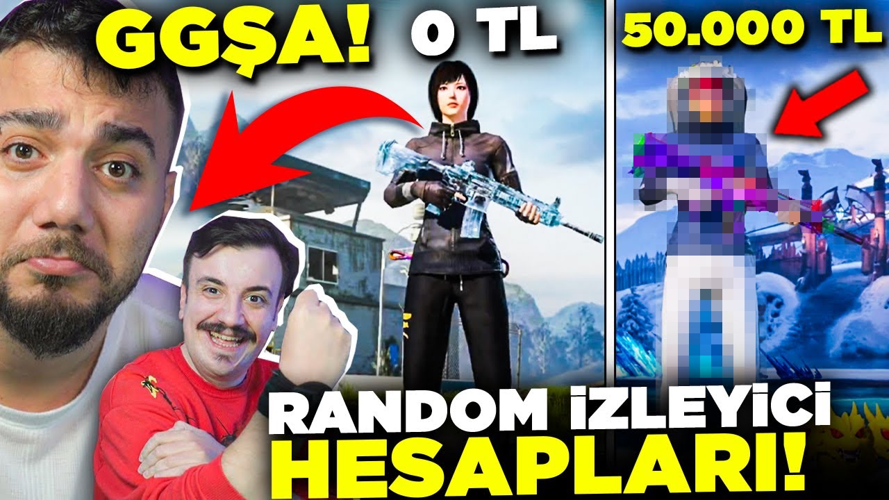 100TL'lik HESABA GİRDİM ŞOK OLDUM!😅 0TL vs 50.000 TL RANDOM İZLEYİCİ HESAPLARI! PUBG Mobile GGŞA